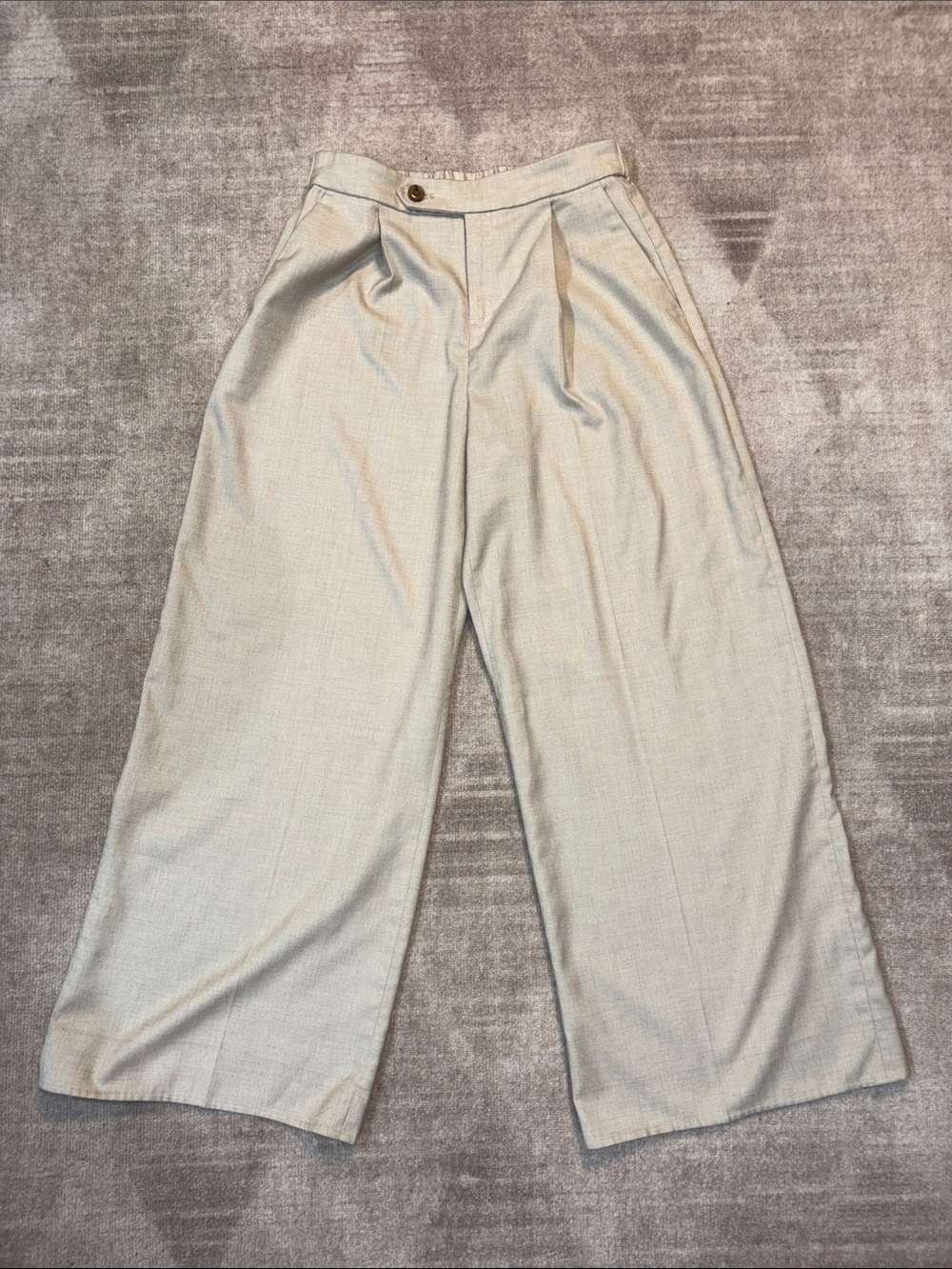 Banana Republic Wide Leg Trousers in Light Beige
